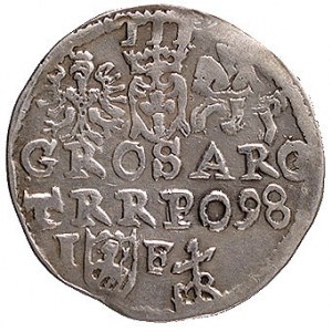 trojak 1598, Lublin, odmiana z monogramem MR, Wal. LXXX...