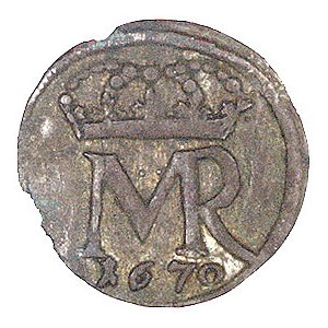 szeląg 1670, Gdańsk, Kurp. 1133 R2, Gum. 1978, moneta l...