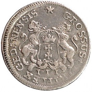 trojak w czystym srebrze 1755, Gdańsk, Kam. 936 R5, Mer...