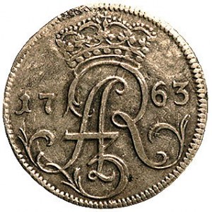 trojak 1763, Elbląg, odmiana z napisem GROSSUS, Kam. 10...
