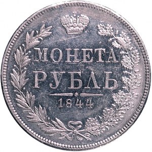 rubel 1844, Warszawa, odmiana- ogon orła wachlarzowaty,...