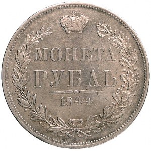 rubel 1844, Warszawa, odmiana- ogon orła wachlarzowaty,...