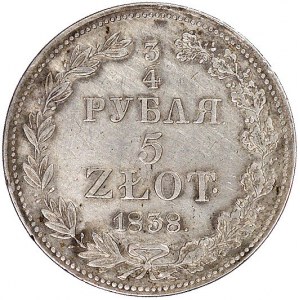 3/4 rubla = 5 złotych 1838, Warszawa, Plage 361