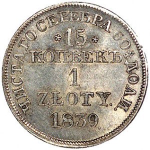 15 kopiejek = 1 złoty 1839, Warszawa, Plage 412, ładnie...