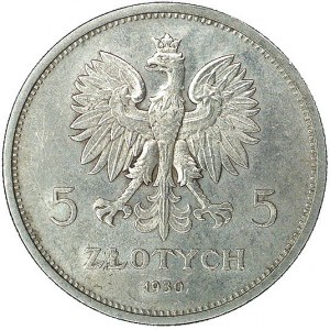 5 złote 1930, Warszawa, Sztandar, Parchimowicz 115 a