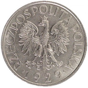 1 złoty 1929, Warszawa, Parchimowicz 108, moneta niespo...
