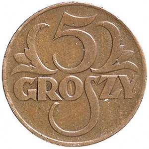 5 groszy międzywojenne wybite tylko jednostronnie, z po...