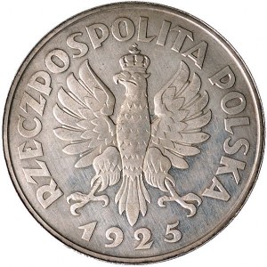 5 złotych 1925, Konstytucja, na rewersie 81 perełek, na...