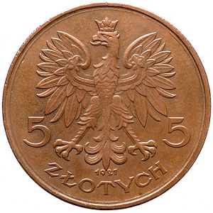 5 złotych 1927, Nike, bez znaku mennicy i napisu PRÓBA,...