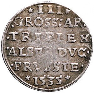 trojak 1535, Królewiec, Neumann 42, Bahr. 1150