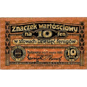 Bydgoszcz -10, 50 fenigów, 5 i 20 marek 30.03.1920 emit...