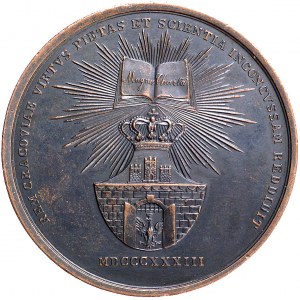medal trzech komisarzy miasta Krakowa 1833 r., Aw: Popi...