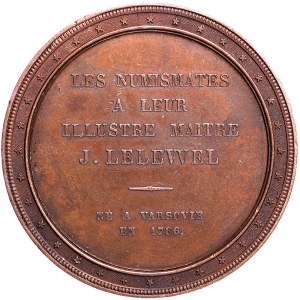 Joachim Lelewel- medal autorstwa Veyrata 1847 r., Aw: P...