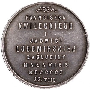 medal zaślubinowy projektu Franciszka Kwileckiego wybit...