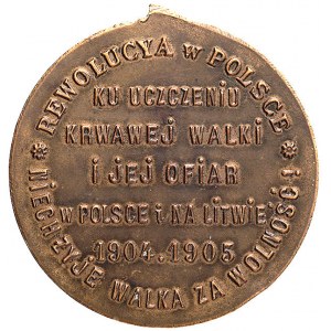 Rewolucja 1905 roku- medal autorstwa Władysława Grubers...