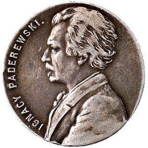 Ignacy Paderewski- medalik niesygn.1919 r., Aw: Popiers...