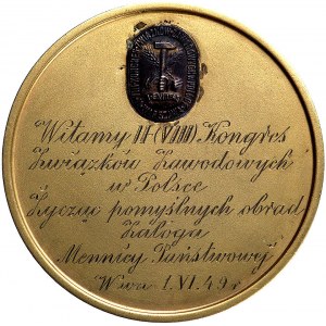 medal pamiątkowy Mennicy Państwowej z okazji II Kongres...