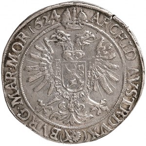 talar 1624, Praga, Aw: Postać cesarz i napis wokoło, Rw...