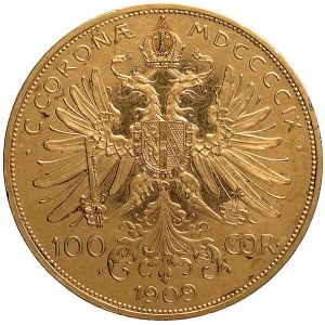 100 koron 1909, Wiedeń, Fr. 424, złoto, 33,88 g