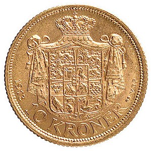 Krystian X 1912-1947, 10 koron 1913, Kopenhaga, Hede 2,...