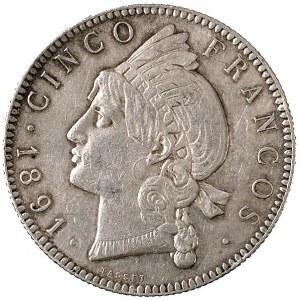 5 franków 1891, Paryż, K.M. 12