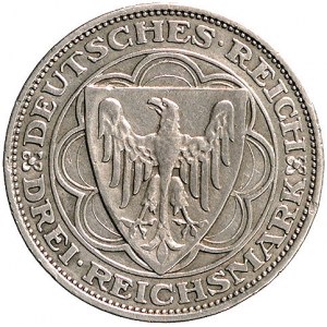 3 marki 1927, Berlin, 100-lecie portu w Bremie, J. 325