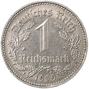 1 marka 1939, Wiedeń, J. 354, rzadka moneta w ładnym st...