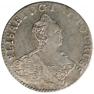 6 groszy 1761, Królewiec, Aw: Popiersie cesarzowej i na...