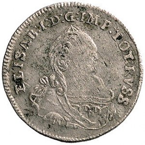 3 grosze 1759, Królewiec, Aw: Popiersie cesarzowej i na...