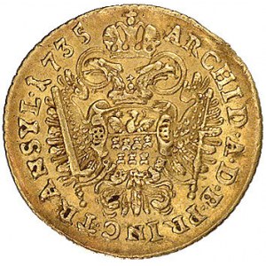 Karol VI 1711-1740, dukat 1735, Aw:Popiersie cesarza i ...