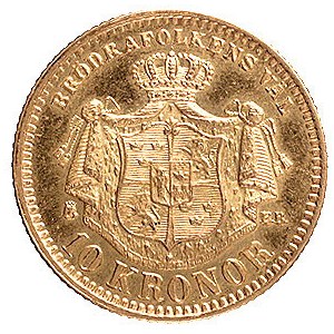 Oskar II 1872-1907, 10 koron 1883, Sztokholm, Ahlström ...