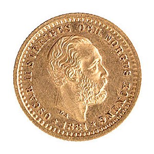 5 koron 1881, Sztokholm, Ahlström 34, Fr. 95, złoto, 2,...