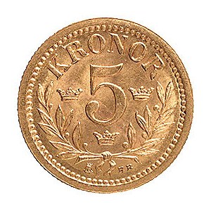 5 koron 1899, Sztokholm, Ahlström 39, Fr. 95, złoto, 2,...