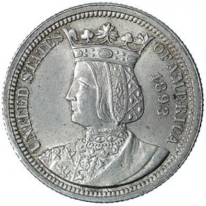 1/4 dolara 1893, (Isabella Quarter Dollar), rzadka, pam...