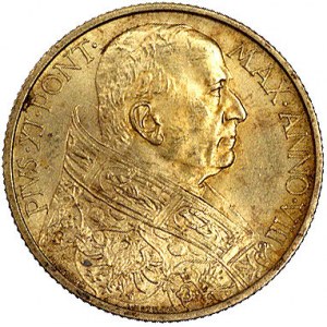 Pius XI 1922-1937, 100 lirów 1929, Rzym, Fr. 283, złoto...
