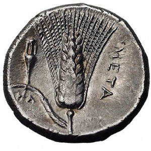 LUKANIA-Metapont, stater 330-300 pne, Aw: Głowa Demeter...
