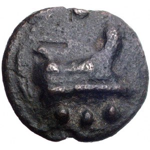 quadrans 225- 217 pne, Aw: Głowa Herkulesa w lewo, za n...