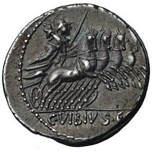 C. Vibius C.f. Pansa około 90 pne, denar, Aw: Głowa Apo...