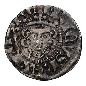 Henryk III 1216- 1272, denar, Aw: Głowa w koronie na wp...