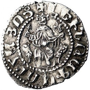 Levon I 1198- 1219, tram, Aw: Król na tronie, napis w o...