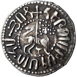 Hetoum I 1226-1270, tram, Aw: Stojący król Hetoum i kró...
