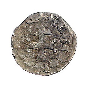 Ludwik I 1342- 1382, denar, Aw: Głowa Saracena w lewo, ...