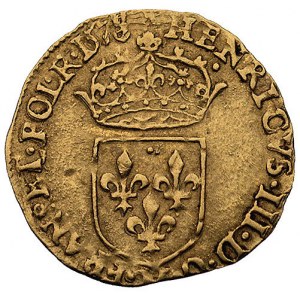 1/2 ecu d’or 1578, Saint-Lô, Duplessy 1122, Fr. 387, zł...