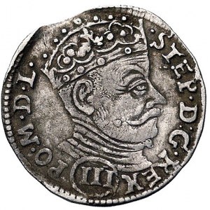 trojak 1581, Wilno, odmiana z cyfrą III w owalnej tarcz...