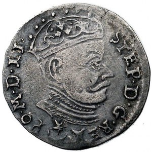 trojak 1581, Wilno, odmiana z herbem Leliwa pod popiers...