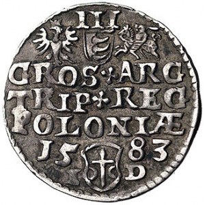 trojak 1583, Olkusz, odmiana z literami I-D po bokach h...