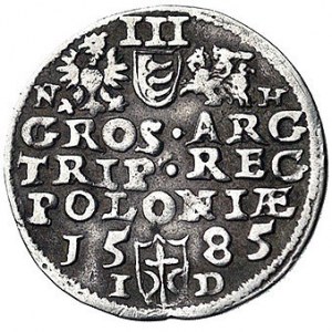 trojak 1585, Olkusz, odmiana z literami N-H po bokach O...