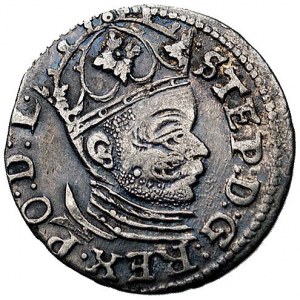 trojak 1585, Ryga, odmiana z małą głową króla, Kurp. 44...
