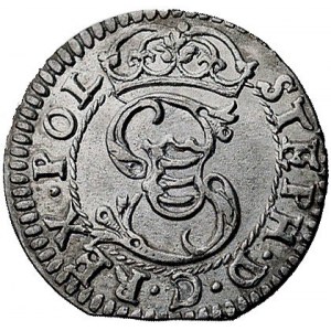 szeląg 1582, Wilno, Kurp. 266 R, Gum. 746, moneta z koń...