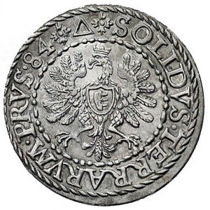 szeląg dla ziem pruskich 1584, Malbork, Kurp. 337 R1, G...